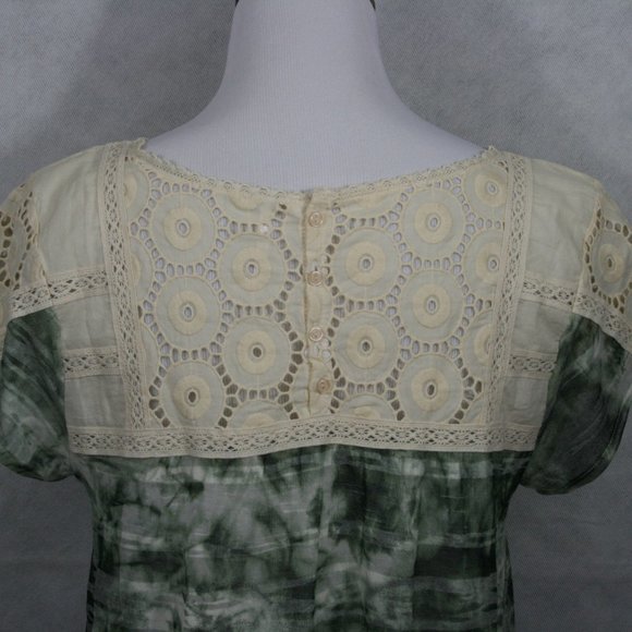 Free People Anthropologie Sheer Poly Blouse SZ L - Picture 5 of 9